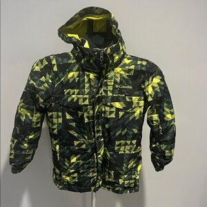 Columbia Kids' Patterned Black and Yellow Puffer Jacket(317)